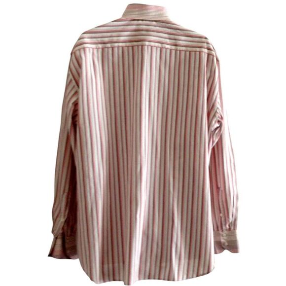 Brandolini Shirt Men's Size 46 18 Striped Button Front Made in Italy - Picture 3 of 4